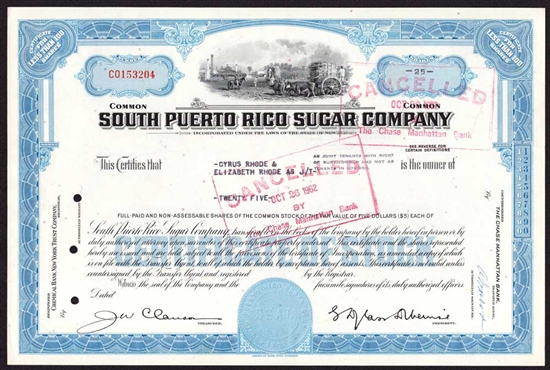 South Puerto Rico Sugar Company - 1962