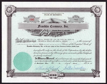 Franklin Creamery, Inc.  - 1960 - Minnesota