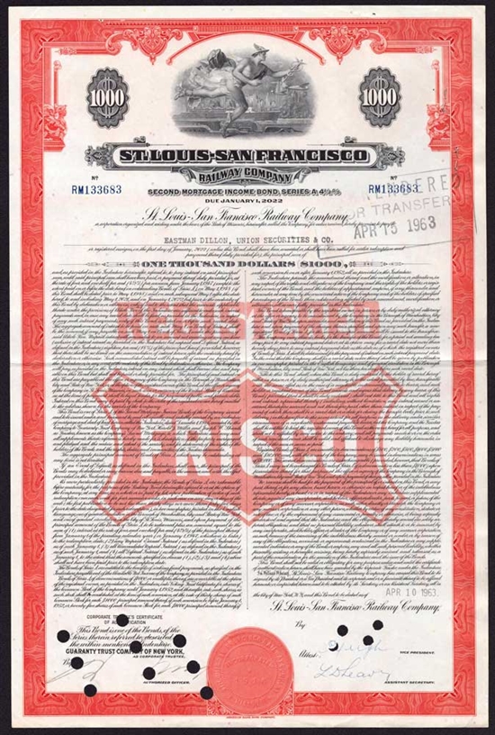 St. Louis - San Francisco Railway $1000 Bond