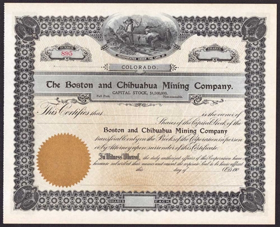 The Boston and Chihuahua Mining Company 190_ - Colorado