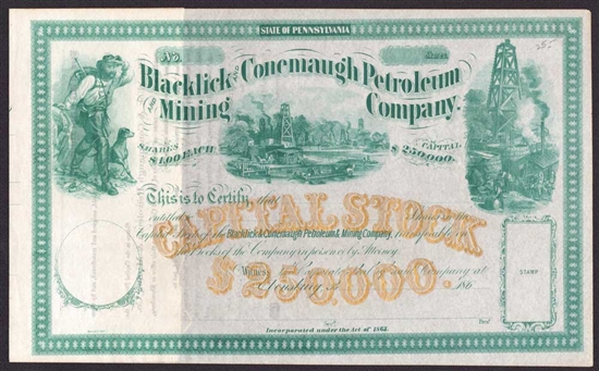 Blacklick & Conemaugh Petroleum and Mining Company - 1860s