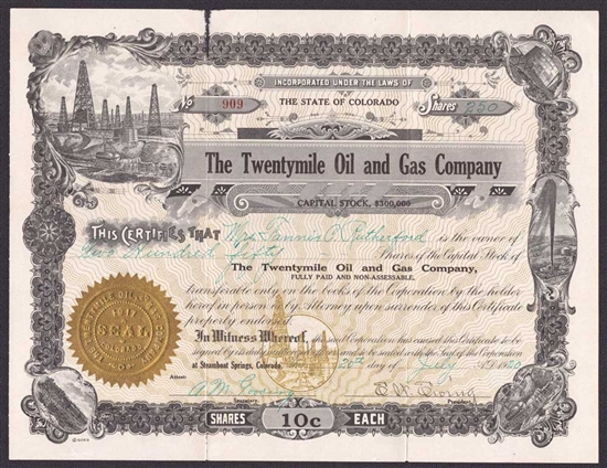 The Twentymile Oil and Gas Company - 1920 - Colorado