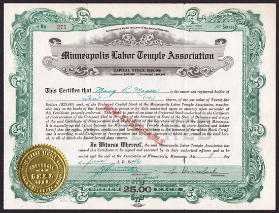 Minneapolis Labor Temple Association - 1946