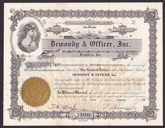 Dewoody & Officer, Inc - Signed by Founders - Cert #4
