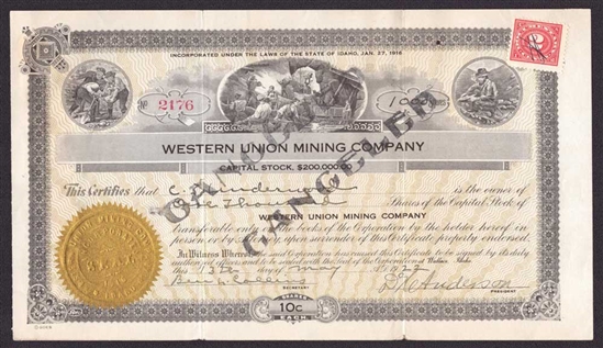 Western Union Mining Company - 1922 - Idaho