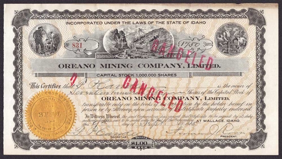 Oreano Mining Company, Ltd. - 1915 - Idaho