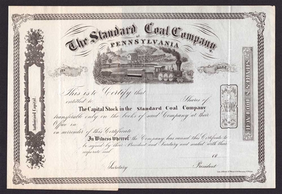 The Standard Coal Company of Pennsylvania - 1860s
