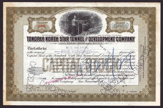 Tonopah North Star Tunnel & Development Company - 1913