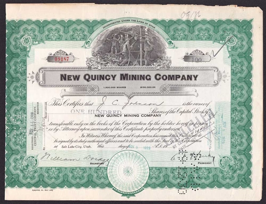 New Quincy Mining Company - 1929