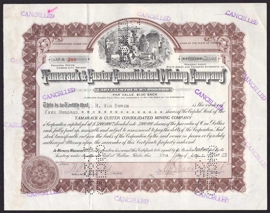 Tamarack & Custer Consolidated Mining Company -1923