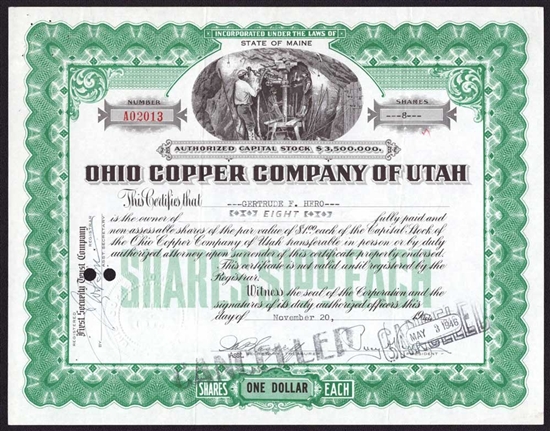 Ohio Copper Company of Utah - 1946