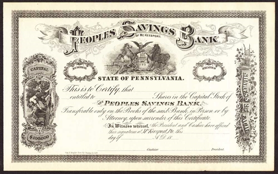 People's Savings Bank of McKeesport, PA - 1800s