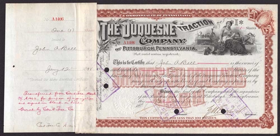 The Duquesne Traction Company of Pittsburgh - 1898