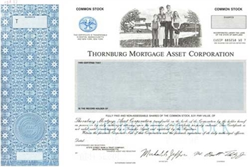 Thornburg Mortgage Asset Corp Specimen Stock Certificate