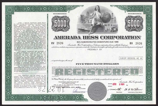 Amerada Hess Corp $5,000 Bond