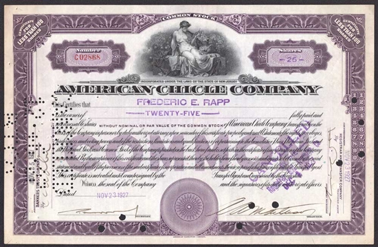American Chicle Company Stock Certificate
