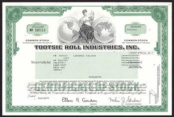 Tootsie Roll Industries, Inc. Stock Certificate