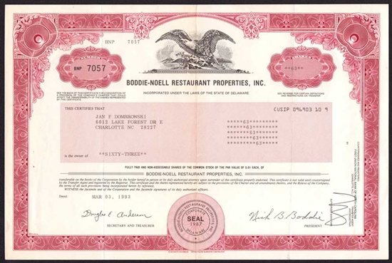 Boddie-Noell Restaurant Properties, Inc.