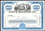 Loew's Theatres, Inc. Stock Certificate