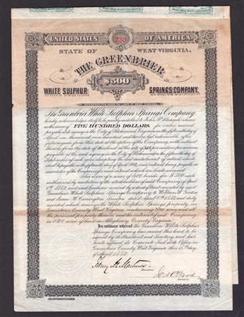 The Greenbrier White Sulphur Springs Company  - 1882