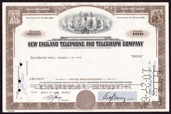 The New England Telephone and Telegraph Co - Issued to Bear Stearns