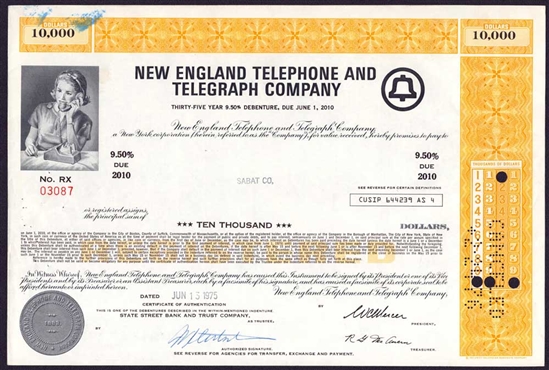 The New England Telephone and Telegraph Company Bond