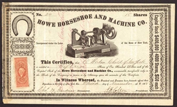 Howe Horseshoe and Machine Company - 1868