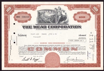 The Mead Corporation Stock Certificate - 1976