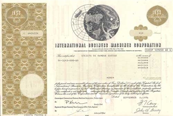 International Business Machines (IBM) Stock Certificate