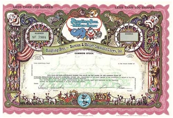 Ringling Bros. Barnum Bailey - Specimen Stock Certificate