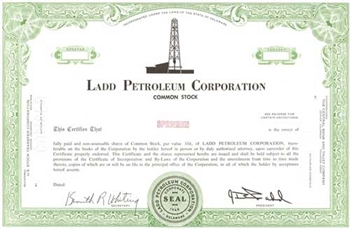 Ladd Petroleum Corporation Specimen Stock Certificate