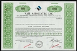 Vail Associates, Inc. Specimen Stock Certificate - Green