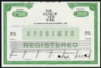 The Bank of New York Company, Inc. Specimen Stock Certificate