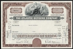 The Atlantic Refining Company Stock Certificate - Brown