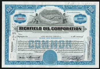 Richfield Oil Company Stock Certificate