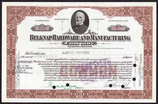 Belknap Hardware and Manufacturing Company Stock