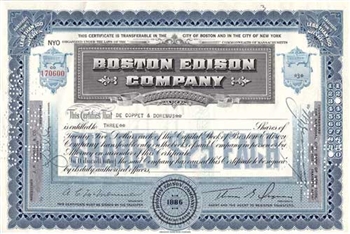 Boston Edison Company Stock - Blue