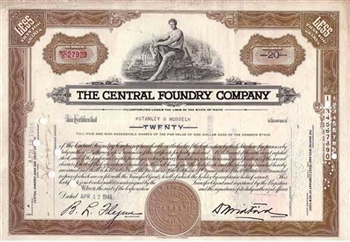 The Central Foundry Company Stock - Brown