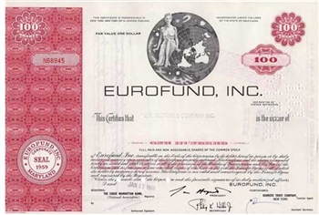 Eurofund, Inc. Stock Certificate - Red