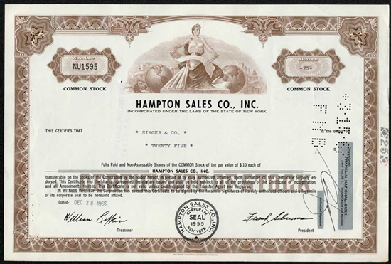 Hampton Sales Co., Inc. Stock