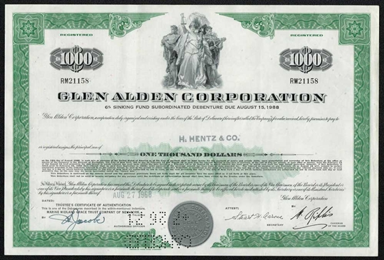 Glen Alden Corporation Bond