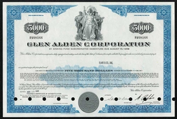 Glen Alden Corporation $5000 Bond