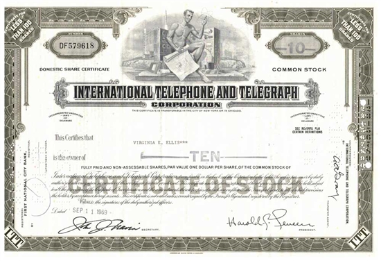 International Telephone and Telegraph Corp. Stock