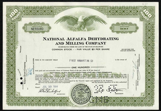 National Alfalfa Dehydrating & Milling Co Stock