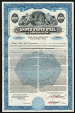 US Steel Corp Specimen $100,000 Bond Certificate - 1954