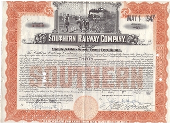 Southern Railway Company Stock Certificate