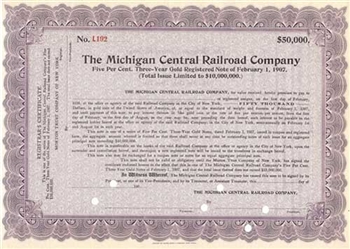 The Michigan Central Railroad Company Certificate