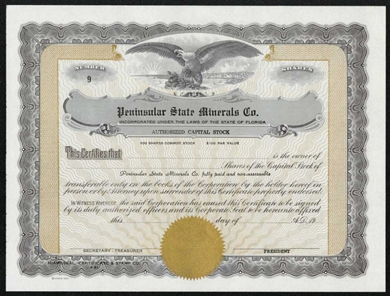 Peninsular State Minerals Co Stock