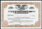 C&M Entertainment Corp. Stock Certificate
