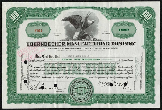 Doernbecher Manufacturing Company Stock